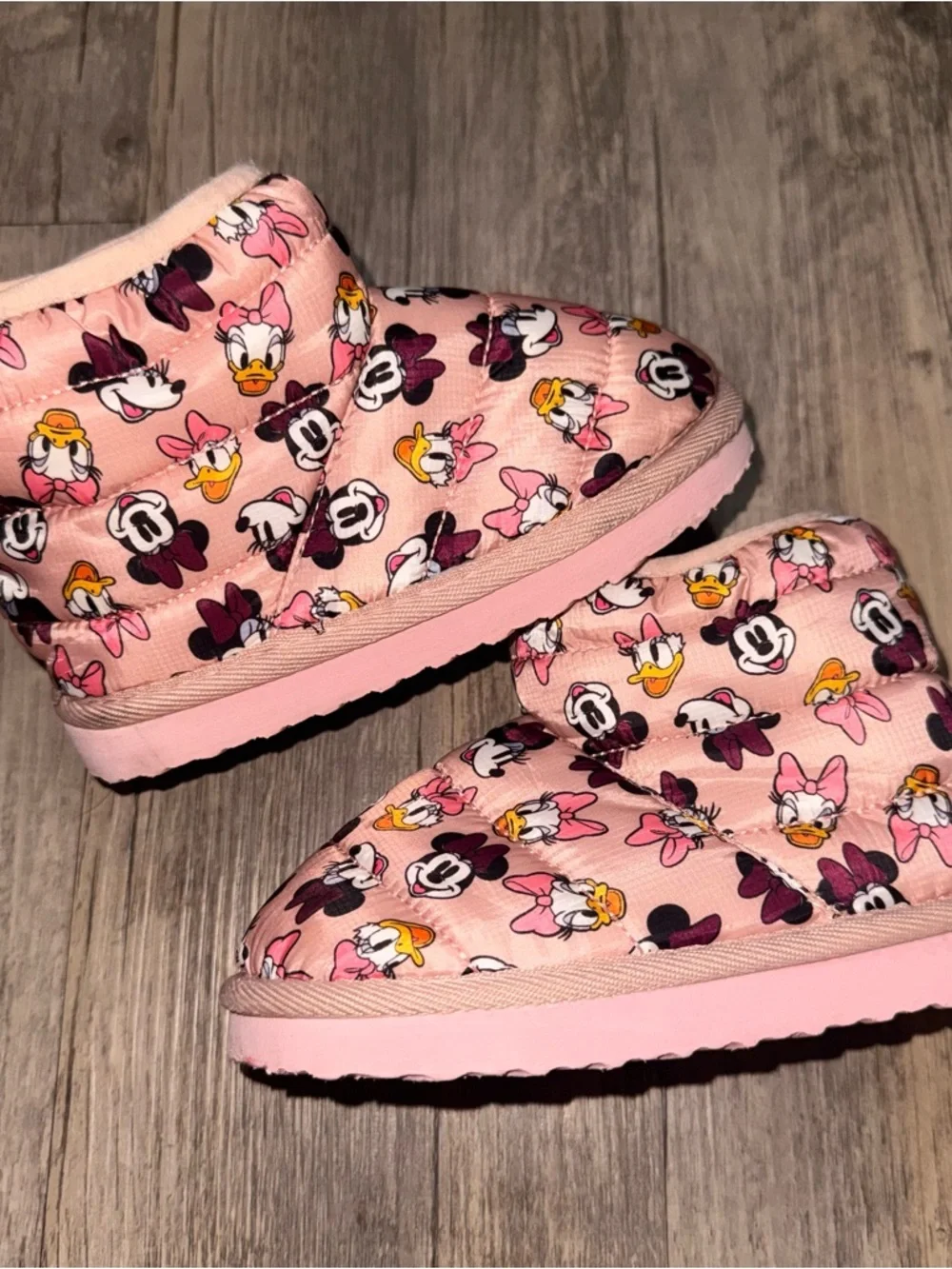 Disney Pink Minnie & Daisy Quilted Slip-On Boots for Kids